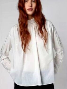 ⭐️ Zadig & Voltaire Teddy Eyelet Trim Blouse Judo M⭐️